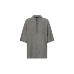 Camilla and Marc Phostre Stripe Linen Collared Top in Black and White | Shirts | Luxury Shoes 