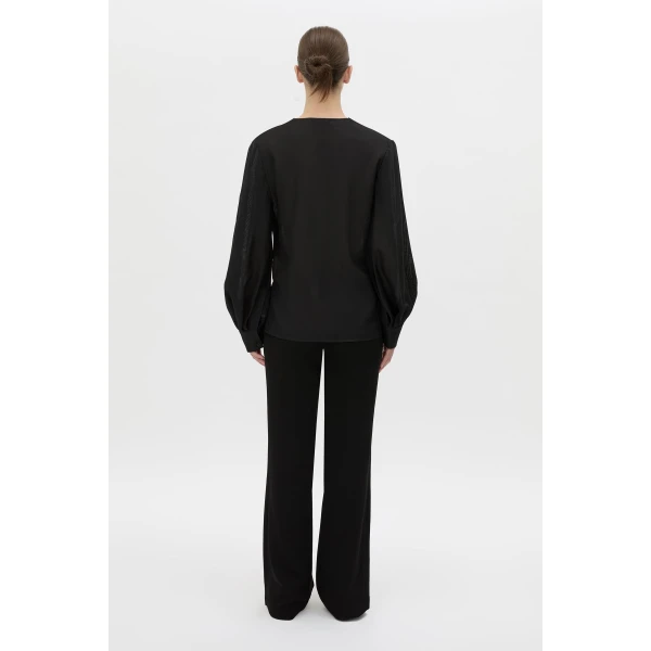 Camilla and Marc Rene Long Sleeve Top in Black, view 6 | Long Sleeve | Luxury Shoes 