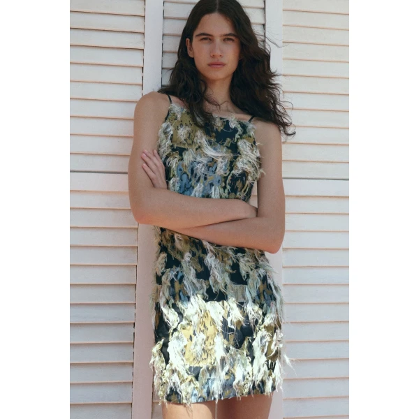 Camilla and Marc Reni Dress in Navy Multi, view 4 | Mini Dresses | Luxury Shoes 