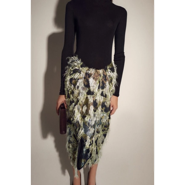 Camilla and Marc Reni Midi Skirt in Navy Multi, view 4 | Midi Skirts | Luxury Shoes 