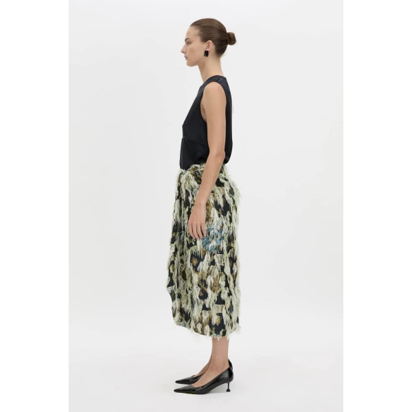 Camilla and Marc Reni Midi Skirt in Navy Multi, view 5 | Midi Skirts | Luxury Shoes 