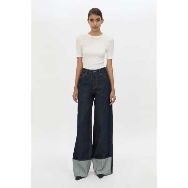 Camilla and Marc Riley Denim Jean in Indigo, view 2 | Denim | Luxury Shoes 