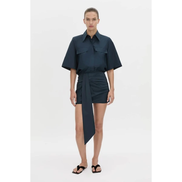 Camilla and Marc Sabi Mini Skirt in Navy, view 5 | Mini Skirts | Luxury Shoes 