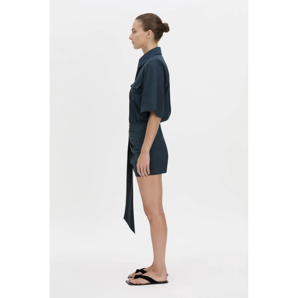 Camilla and Marc Sabi Mini Skirt in Navy, view 6 | Mini Skirts | Luxury Shoes 