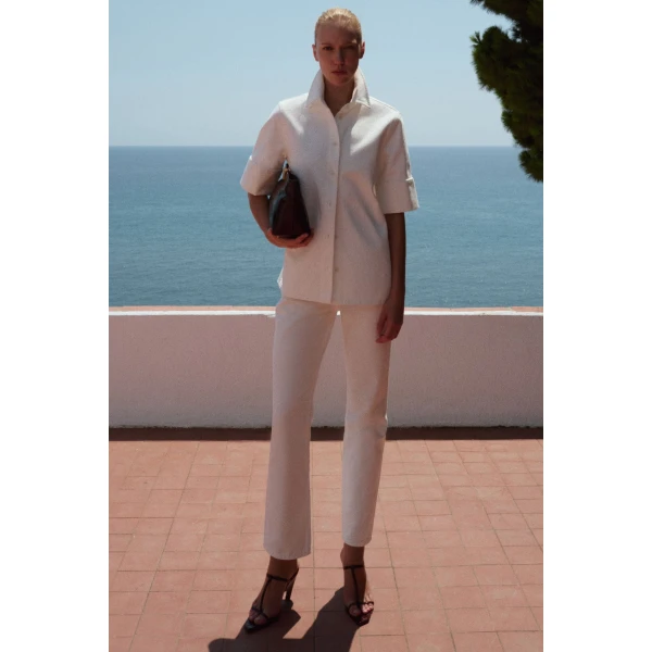 Camilla and Marc Santos Denim Shirt in Salt, view 4 | Shirts | Luxury Shoes 