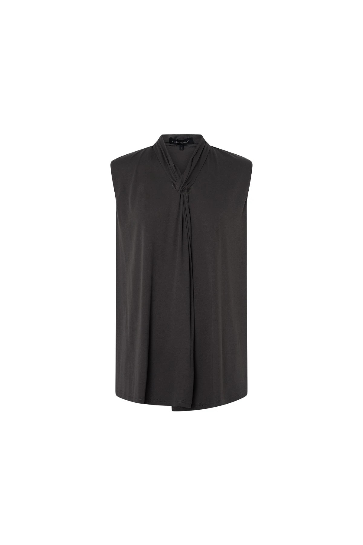 Camilla and Marc Senae Draped Knot Top in Charcoal Camilla and Marc Senae Draped Knot Top in Charcoal | Sleeveless | Luxury Shoes