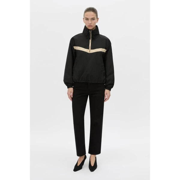 Camilla and Marc Storm Colour Block Pullover in Black and Bone, view 2 | Jackets | Luxury Shoes 