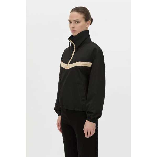 Camilla and Marc Storm Colour Block Pullover in Black and Bone, view 3 | Jackets | Luxury Shoes 