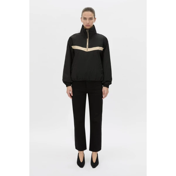 Camilla and Marc Storm Colour Block Pullover in Black and Bone, view 5 | Jackets | Luxury Shoes 