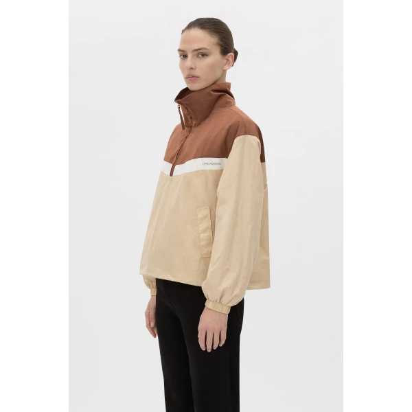Camilla and Marc Storm Colour Block Pullover in Mocha and Bone, view 3 | Jackets | Luxury Shoes 