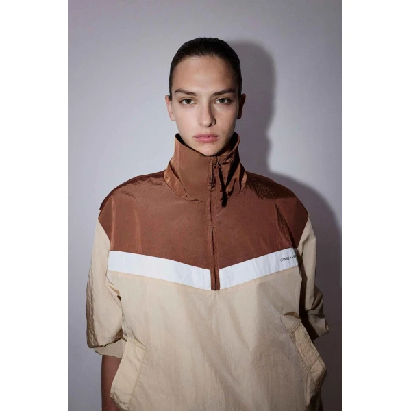 Camilla and Marc Storm Colour Block Pullover in Mocha and Bone, view 4 | Jackets | Luxury Shoes 