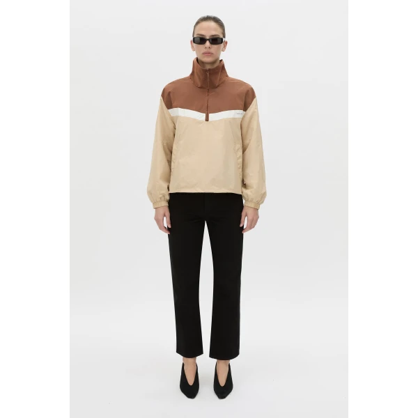 Camilla and Marc Storm Colour Block Pullover in Mocha and Bone, view 6 | Jackets | Luxury Shoes 