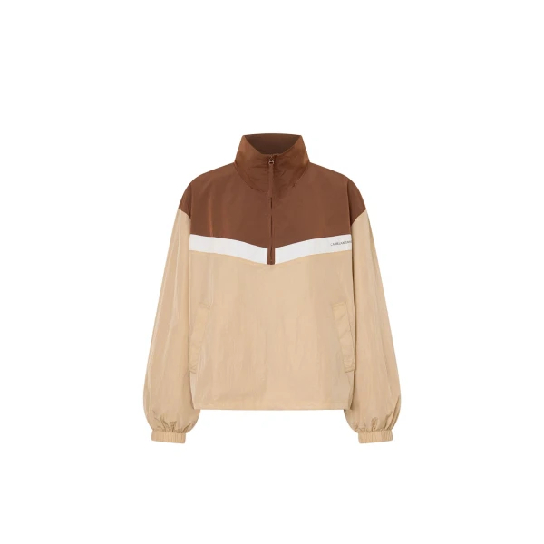 Storm Colour Block Pullover in Mocha and Bone
