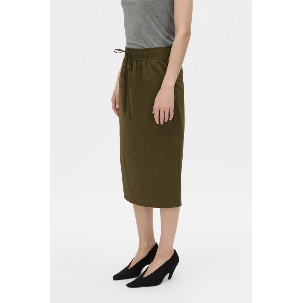 Camilla and Marc Storm Midi Skirt in Khaki, view 3 | Midi Skirts | Luxury Shoes 