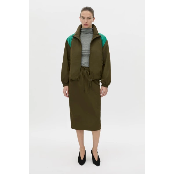 Camilla and Marc Storm Midi Skirt in Khaki, view 5 | Midi Skirts | Luxury Shoes 