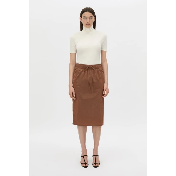 Camilla and Marc Storm Midi Skirt in Mocha, view 2 | Midi Skirts | Luxury Shoes 