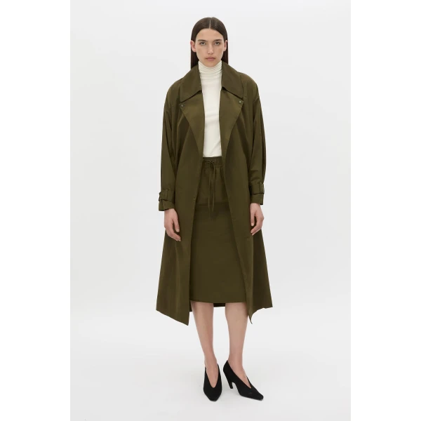 Camilla and Marc Storm Trench Coat in Khaki, view 2 | Trench Coat | Luxury Shoes 