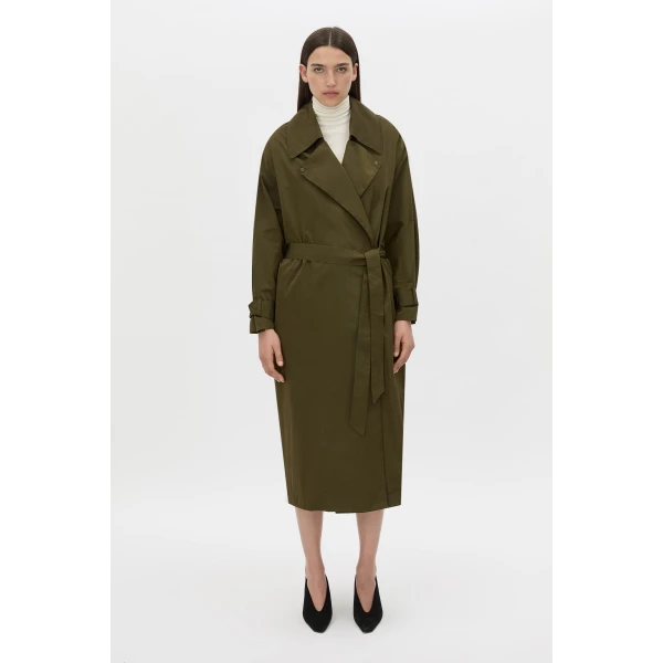 Camilla and Marc Storm Trench Coat in Khaki, view 5 | Trench Coat | Luxury Shoes 