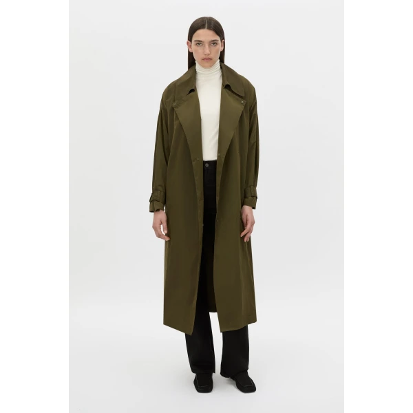 Camilla and Marc Storm Trench Coat in Khaki, view 6 | Trench Coat | Luxury Shoes 