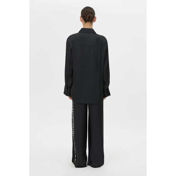 Camilla and Marc Suri Long Sleeve Shirt in Black Suri Print, view 6 | Shirts | Luxury Shoes 