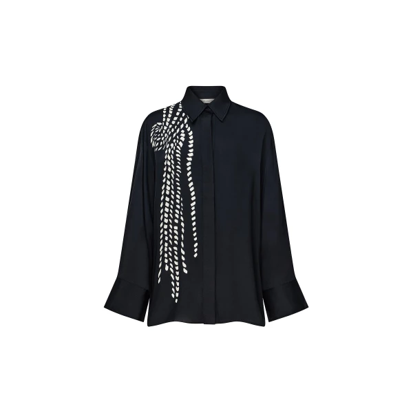 Suri Long Sleeve Shirt in Black Suri Print