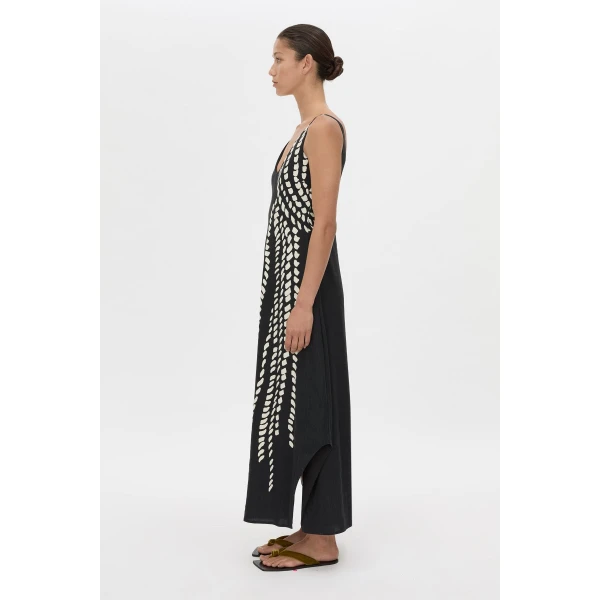 Camilla and Marc Suri Midi Dress in Black Suri Print, view 5 | Midi Dresses | Luxury Shoes 