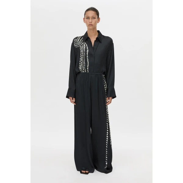 Camilla and Marc Suri Pant in Black Suri Print, view 2 | Pants | Luxury Shoes 
