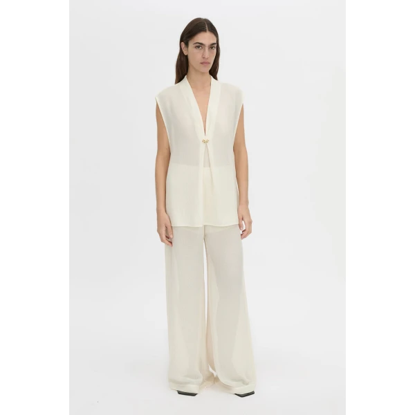 Camilla and Marc Tessara Top in Cream, view 2 | Sleeveless | Luxury Shoes 