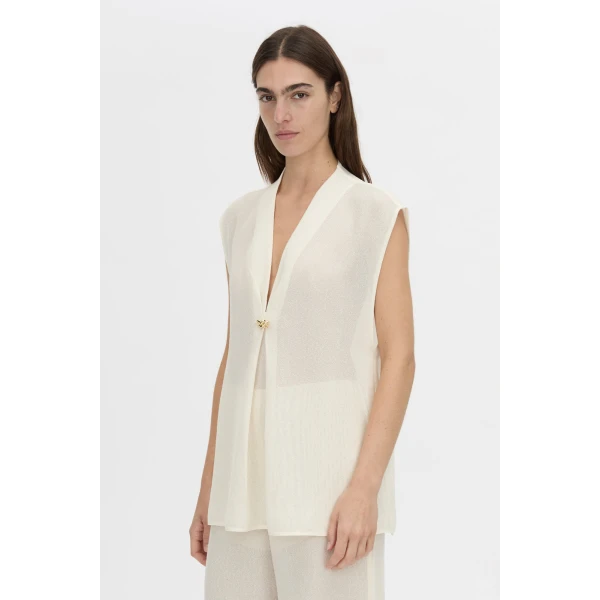 Camilla and Marc Tessara Top in Cream, view 3 | Sleeveless | Luxury Shoes 