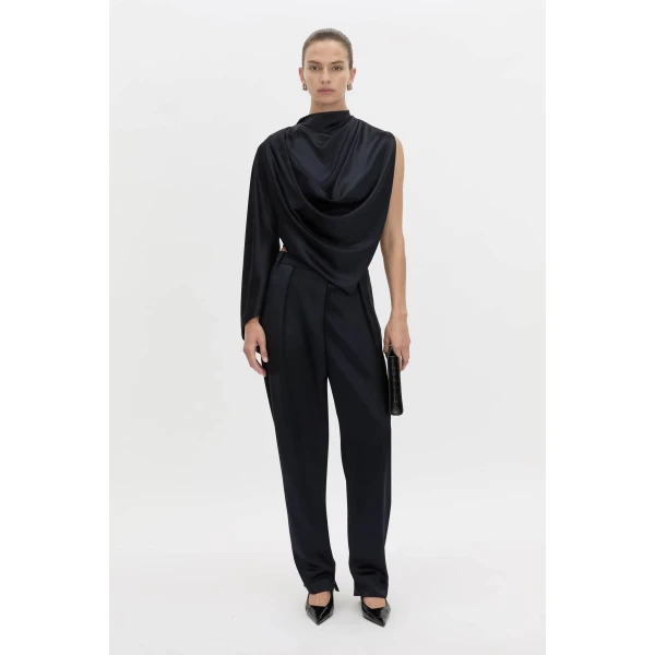 Camilla and Marc Velin Drape Top in French Navy, view 2 | Sleeveless | Luxury Shoes 