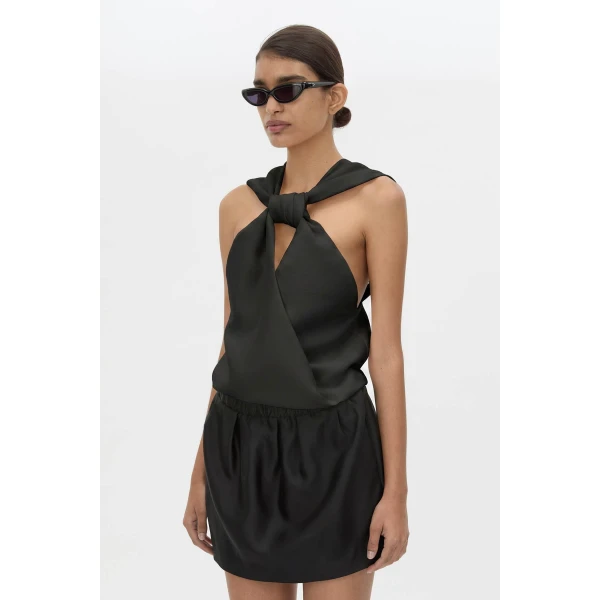 Camilla and Marc Vene Halter Top in Black, view 3 | Sleeveless | Luxury Shoes 
