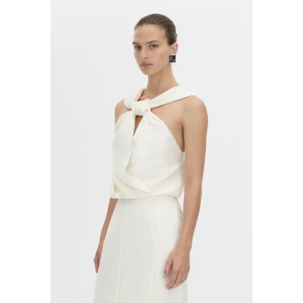 Camilla and Marc Vene Halter Top in Cream, view 3 | Sleeveless | Luxury Shoes 