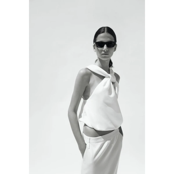 Camilla and Marc Vene Halter Top in Cream, view 4 | Sleeveless | Luxury Shoes 