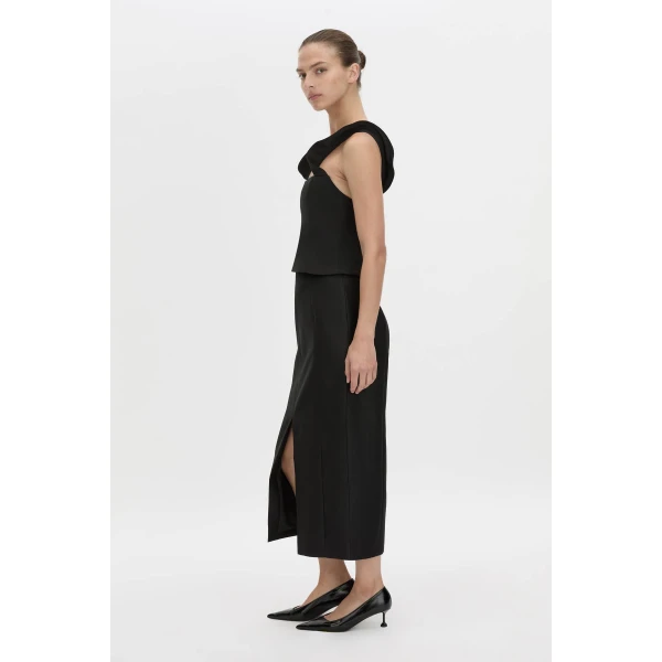 Camilla and Marc Vene Midi Skirt in Black, view 5 | Midi Skirts | Luxury Shoes 