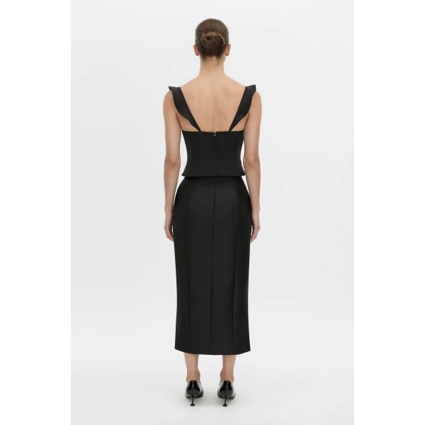 Camilla and Marc Vene Midi Skirt in Black, view 6 | Midi Skirts | Luxury Shoes 