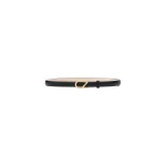 Carla Zampatti Black CZ Thin Logo Belt | Belts | Luxury Shoes 