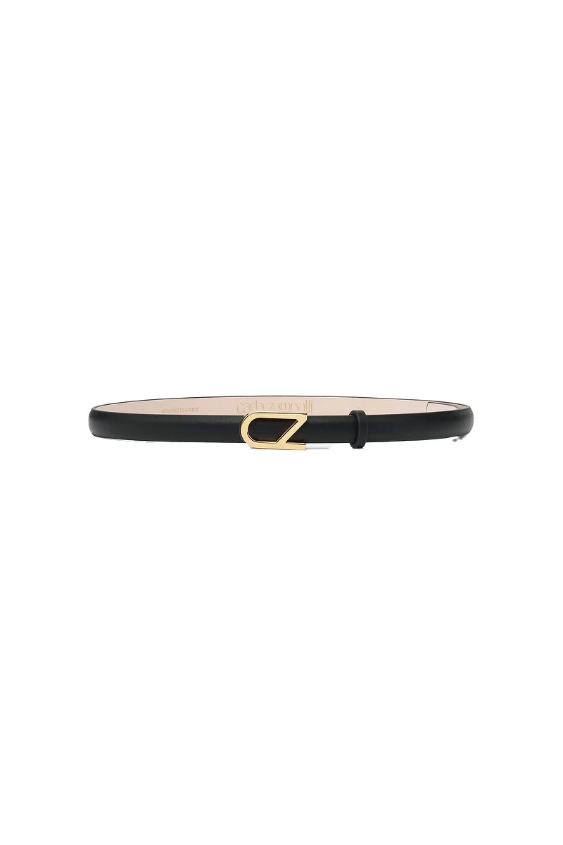 Carla Zampatti Black CZ Thin Logo Belt Carla Zampatti Black CZ Thin Logo Belt | Belts | Luxury Shoes