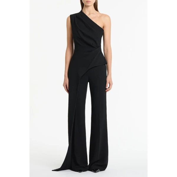 Carla Zampatti Black Crepe Bootleg Pant | Tailored pants | Luxury Shoes 