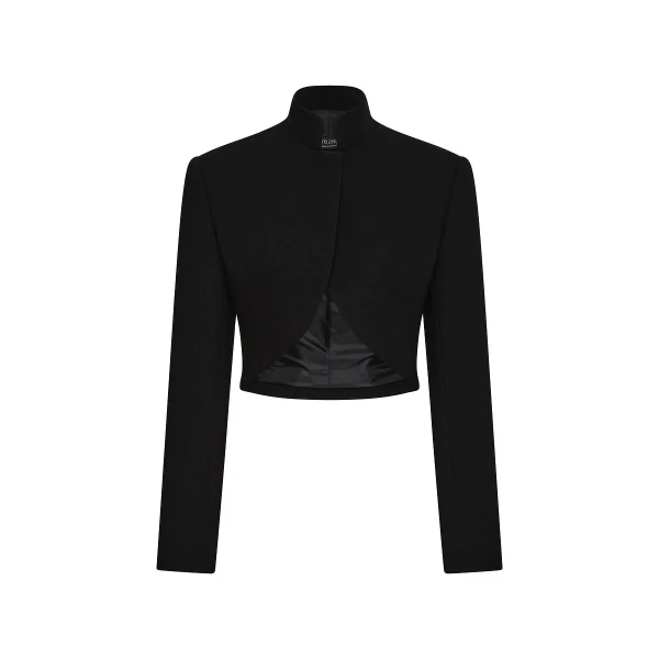 Black Crepe Crop Jacket
