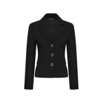 Carla Zampatti Black Crepe Fitted Waist Jacket | Blazers | Luxury Shoes 