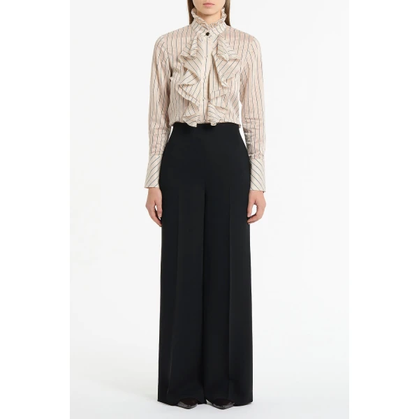 Carla Zampatti Black Crepe High Waisted Wide Leg Pant | Wide leg pants | Luxury Shoes 