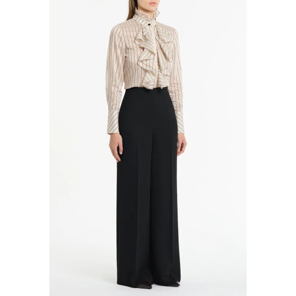 Carla Zampatti Black Crepe High Waisted Wide Leg Pant | Wide leg pants | Luxury Shoes 