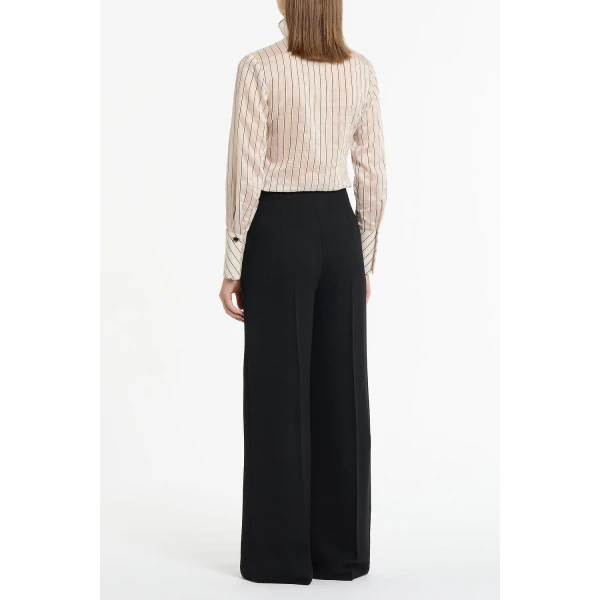 Carla Zampatti Black Crepe High Waisted Wide Leg Pant | Wide leg pants | Luxury Shoes 