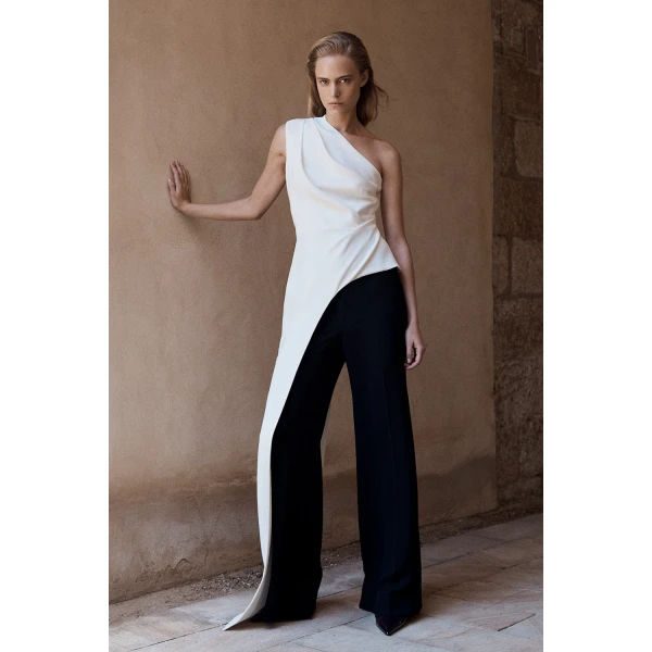 Carla Zampatti Black Crepe High Waisted Wide Leg Pant | Wide leg pants | Luxury Shoes 
