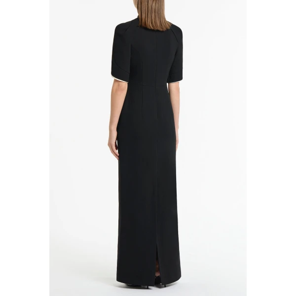Carla Zampatti Black Crepe Layered Sleeve Gown | Evening Gowns | Luxury Shoes 