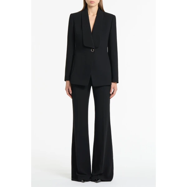 Carla Zampatti Black Crepe Shawl Collar Jacket | Blazers | Luxury Shoes 