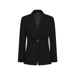 Carla Zampatti Black Crepe Shawl Collar Jacket | Blazers | Luxury Shoes 