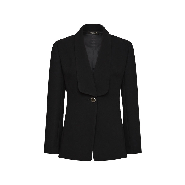 Carla Zampatti Black Crepe Shawl Collar Jacket | Blazers | Luxury Shoes 