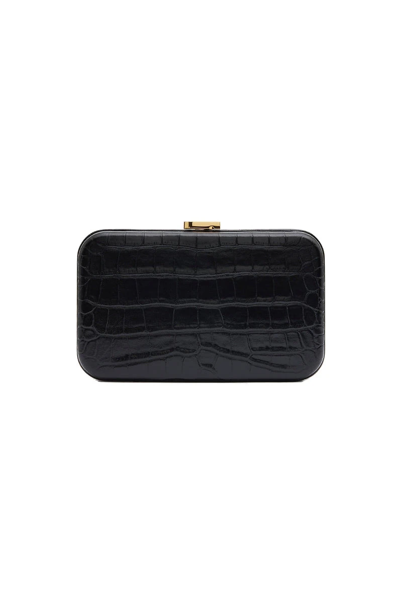 Carla Zampatti Black Croc CZ Cubo Clutch Carla Zampatti Black Croc CZ Cubo Clutch | Clutch Bags | Luxury Shoes
