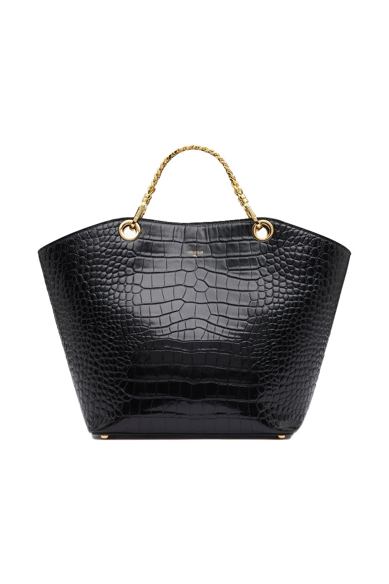 Carla Zampatti Black Medium Milano Tote Bag Carla Zampatti Black Medium Milano Tote Bag | Totes & Top-Handle Bags | Luxury Shoes